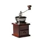 Wooden and Cast Iron Hand Crank Coffee Mill Manual Household Espresso Machine
