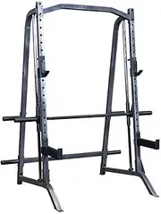 Body-Solid (PSM200) Smith Machine for Home Gym - Strength Training Equipment with Safety Catches, Squat Rack Cage, Half Rack, and Weight Plate Storage