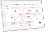 15.6 Inch Digital Calendar, Smart Digital Calendar Planner & Chore Chart, IPS FHD 1920x1080 Touchscreen Interactive Display for Family Schedules, Desk Stand Included, Wall Mountable - Share Photos & Videos (White)