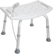 Shower Chair, Shower Bench, Adjustable Height Shower Stool for Inside Shower, Bath Chair with Shower Buckle for Elderly, Senior, Handicap & Disabled, Tool-Free, Capacity 130kg