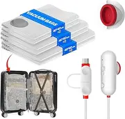 [Vacbird] Vacuum Bags Clothes with USB Pump, Pack of 12 Vacuum Bags for Clothing (4 x 40 x 40 cm, 4 x 40 x 50 cm, 4 x 40 x 60 cm), Reusable Vacuum Bags for Travel - Space Saving Travel Essentials