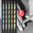 5pcs Marbleizing Dot 2 Way Dotting Pen Nail Art Tool 1 Set Design Paint Tools
