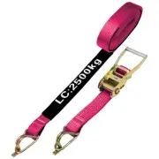 LINQ Ratchet Tie Down 50mm x 9m 2.5T Captive J-Hook PINK