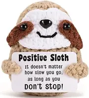 Inspirational Positive Crochet Sloth, Cute Crochet Sloth with Positive Card, Uplifting Reminders Little Handmade S Emotional