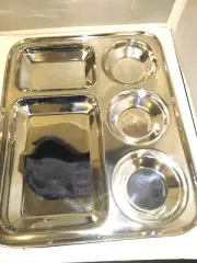 Heavy duty 100% stainless steel 5 Compartment deep Trey /Thali/ 6 plates [6 pc]