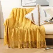 127x152cm Knitted Throw Blanket Sofa Office Nap Air-Conditioning Blanket Geometric Jacquard Blanket