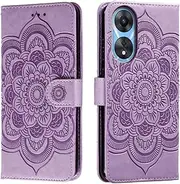 shingtomua for Oppo A38 A18 4G Case Wallet with Card Holder Kickstand Magnetic Soft Leather Flip Fold Case for Oppo A18 Cover (Purple)