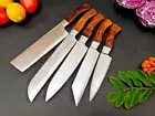 Hand Forged J2 Steel Full Tang Dining Kitchen Knife Steak Knife Chef Knife Set