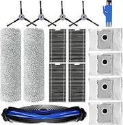 16 Pack Replacement Parts for Ecovacs Deebot X8 Pro Omni Robot Vacuum Accessories Set, 1 Main Brush 2 Soft Brush 4 Dust Bag 4 Filter 4 Side Brush 1 Cleaning Brush
