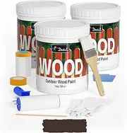 DWIL Outdoor Wood Paint - Fast Dry, No Sanding Matte Finish, Water Based, Easy Apply, 3 Quart, CHOCOLATE