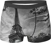 [EdWal] Eiffel Tower Pattern print Soft Men's Underwear Boxer Briefs Comfortable Underwear Boxer Briefs for Men 1Pack