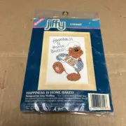 Sunset Jiffy Stitchery Crewel Kit “Happiness is Home Baked ” Dimensions NEW