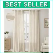 Machine Washable Semi-Sheer Light Filtering Curtains - Perfect for Modern Decor