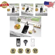 NANO Black Undermount Sink - 10" x 18" 16 Gauge Stainless Steel - Easy Clean