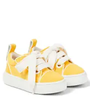 [Christian Louboutin Kids] Christian Louboutin Kids Toy Toy leather-trimmed terry sneakers UK 13 yellow