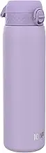 ION8 1 Litre Lightweight Stainless Steel Drinking Bottle, Non-Insulated, Leak-Proof, One-Handed Opening, Secure Locking, Dishwasher Safe, Hinged Lid, Carry Handle, Easy to Clean, Purple