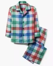 Gymboree NWT Boys Holiday Christmas Pjs Red Blue Green Plaid Size Xxs 3