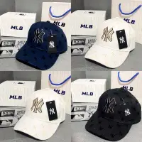 在飛比找蝦皮購物優惠-Mlb 棒球帽會標帽紐約海軍藍字體黑色白色字體金色黑色字體黑