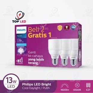 Putih 飛利浦多件裝 MyCare Eyecomfort LED 明亮 13W E27 6500K 白色