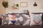 5 Set of 18"x18" Handwoven Cotton Cut Shuttle Pillow Cover Sofa Décor Cushions