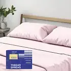 King Size Cotton Bed Sheets Set (King, 1000 Thread Count) Blush Bedding Pillow C