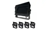 4 Channel Split 7" Screen Monitor W/4 Reversing Camera Kit For Truck Trailer Bus Rear View Monitors/Cams & Kits