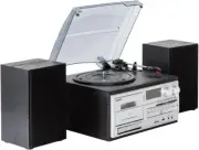 All in One Home Entertainment Music System with Bluetooth 5.0-3 Speed Turntable