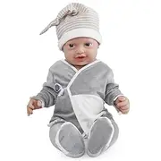 Vollence 23 inch Realistic Reborn Baby Dolls That Look Real,Not Vinyl Material Dolls,Solid Full Silicone Body Baby Dolls,Handmadelifelike Newborn Baby Dolls - Boy