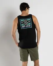 [Rip Curl] Rip Curl Men's Throwback Tank Top in Black Size Large L Black