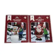 Set Of 2 Seasons Cheer 4 Ft Yard Inflatable Christmas Santa Snowman Holiday New