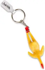 Rubber Chicken 3" Inch Keyring Key Chain - Funny Novelty Gag Toy - Archie McPhee