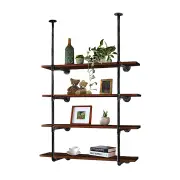 Wall Shelves Display Bookshelf Industrial DIY Pipe Shelf Rustic Brackets