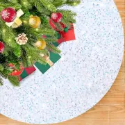 Large White Christmas Tree Skirt 60 in Mermaid Sequin Tree Skirts for 8FT Art...