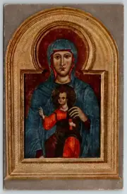 c1930s Madonna Child Enthroned Meliore Toscano Art Vintage Postcard