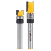 2 Bit 3/8" Diameter Flush Trim Router Bit Set - 1/4" Shank - Yonico 14221q