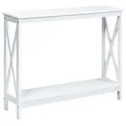 Costway Console Table 2Tier Entry Hallway Table X-Design Sofa Side Display Shelf