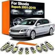 LED Interior Light Bulb Kit, For Skoda Superb MK1 MK2 MK3 I II III 3U 3U4 3T 3T4 3T5 3V 3V3 3V5 Sedan Combi 2001-2018 2019