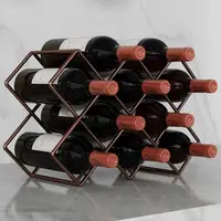 在飛比找森森購物網優惠-【家居生活館】菱形創意紅酒架 八瓶裝(酒架 酒瓶架)