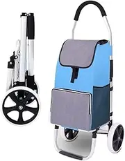 Shopping Trolley Cart Shopping Cart Collapsible 2 Large Wheels Silent Cart Trolley Bag Removable Lightweight Large Capacity Heavy Duty Carrying Cart Folding Grocery Cart Rolling Shopping Cart(C)