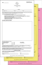 Printed 3-Part Carbonless Forms, 8.5 x 14 Legal Size NCR Custom Sets, black ink