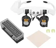 Magnifier Glasses, Head Mount LED Magnifier Glasses, with Replaceable Lens, Magnifier for Reading Repair Inspecting, 21X Combination Magnification