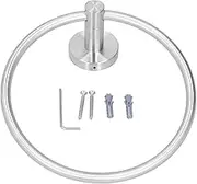 Towel Ring Modern Stainless Steel Wall Mounted Bathroom Towel Rack Elegant Circle Design Proof Durable for Home Kitchen Bathroom SUS 304 Silver 8.9oz