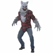 Grey Lycan Werewolf Horror Monster Adult Mens Costume