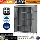Clothes Wardrobe Closet Storage Large Portable Organiser with Grey Shelf