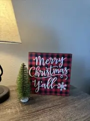 Christmas table top home decor, Red And Black Buffalo Plaid Print