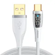Nevenka 1.2m 3A USB A to Type C Cable Smart Auto Disconnect for Samsung Galaxy S22 Ultra-White