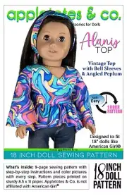 18 Inch Doll Clothes Pattern Alanis Top | Fits 18" Dolls such as American Girl