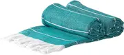 Nicola Spring Turkish Cotton Bath Towels - 173 x 92cm - Aqua - Pack of 2 - Lightweight & Absorbent Large Towels Adults Drying Beach Towel Bathroom Gym Cloth Sauna Hammam Shower Sheet