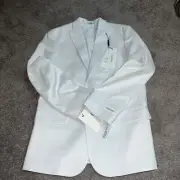 Calvin Klein White Blazer Suit Jacket Slim Fit Size Youth 16 Regular New