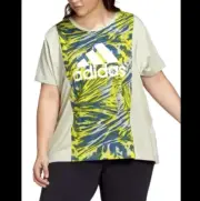 ADIDAS x ZOE SALDANA T-Shirt Top PLUS SIZE 3X Halo Green Tee Athletic Shirt NEW